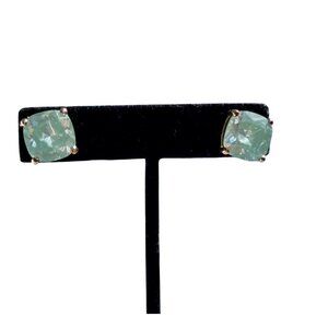 Kate Spade light‑blue cubic zirconia square stud earrings